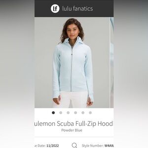 BNWT Lululemon Scuba Hoodie in Powder Blue- color no longer available! Size 2!